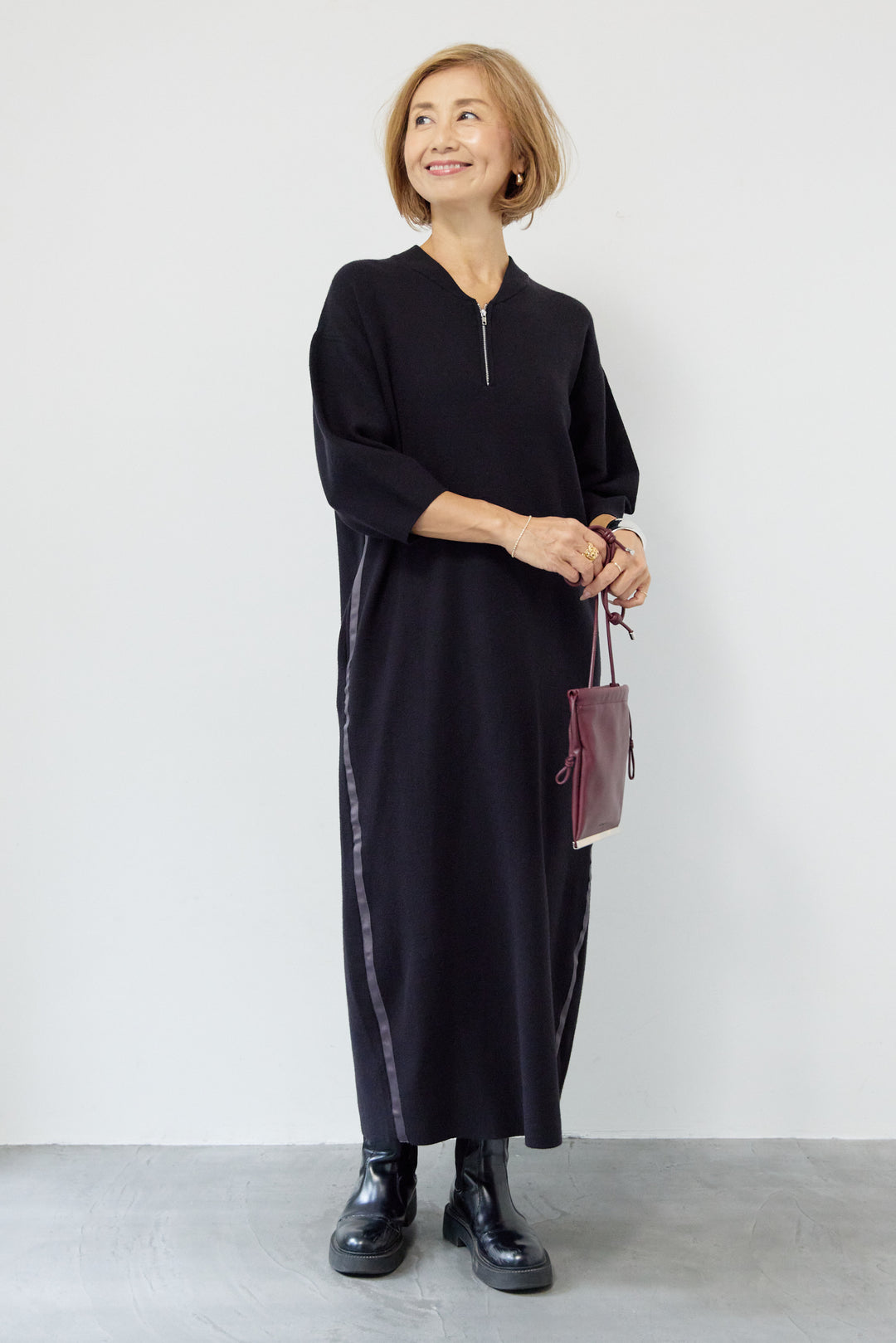 サイドラインニットワンピース