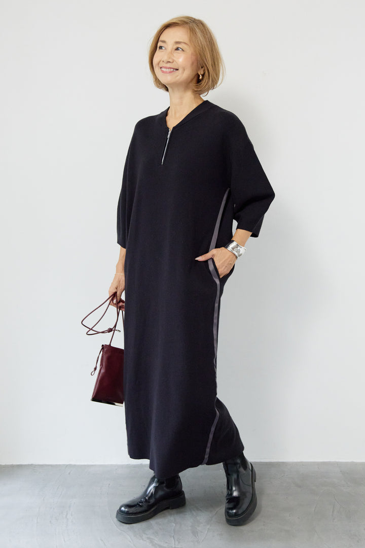 サイドラインニットワンピース