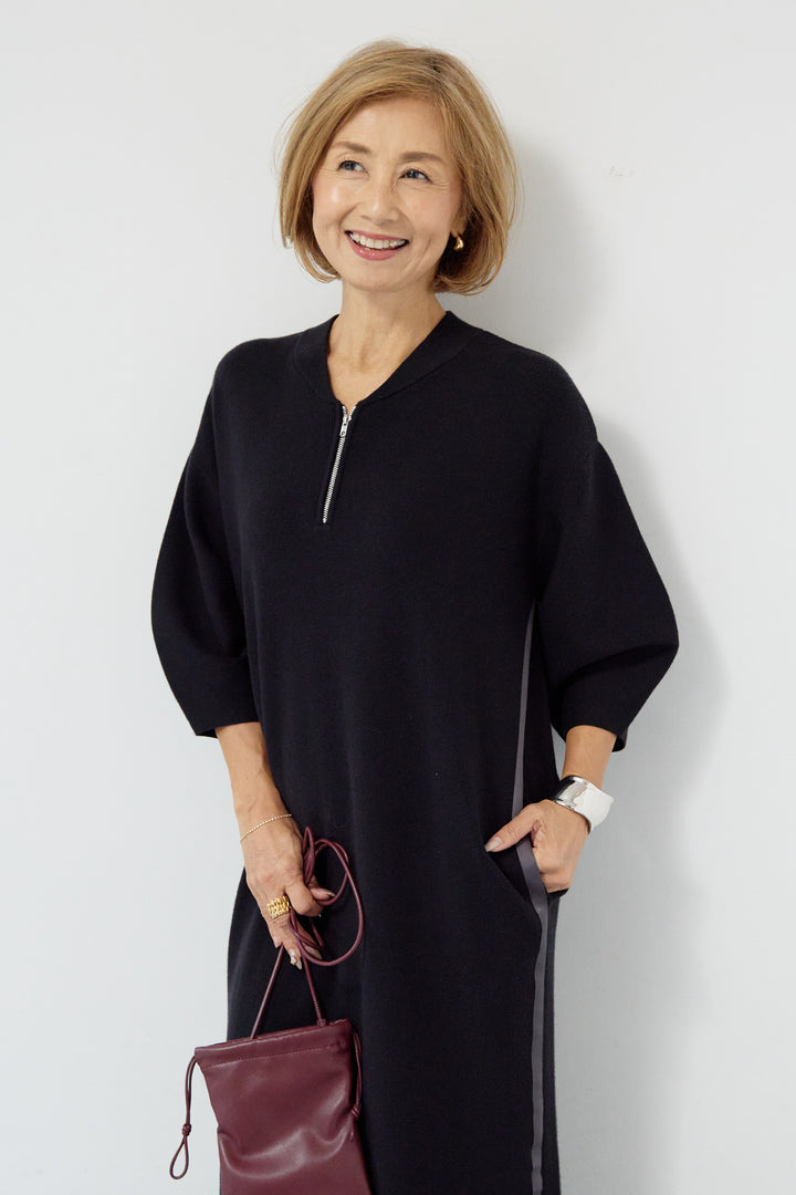 サイドラインニットワンピース