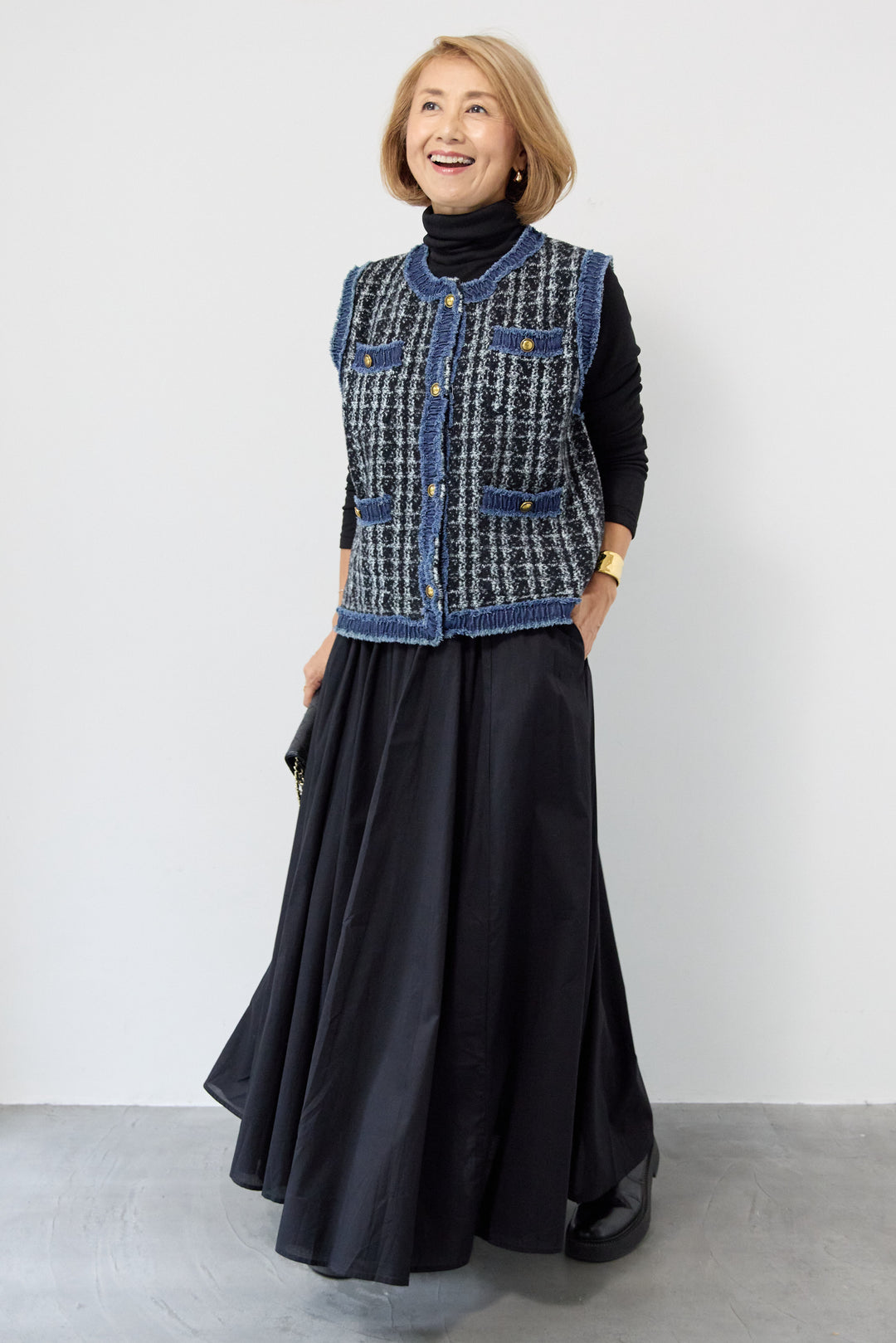 コットンボイルフレアロングスカート