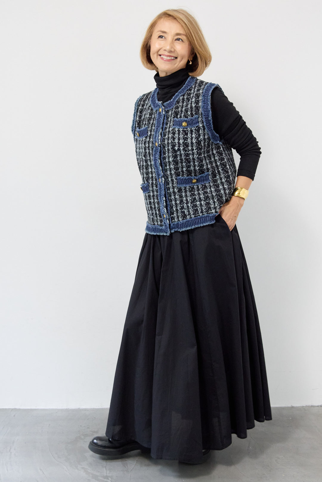 コットンボイルフレアロングスカート