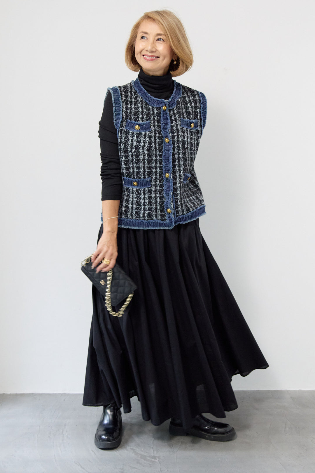 コットンボイルフレアロングスカート