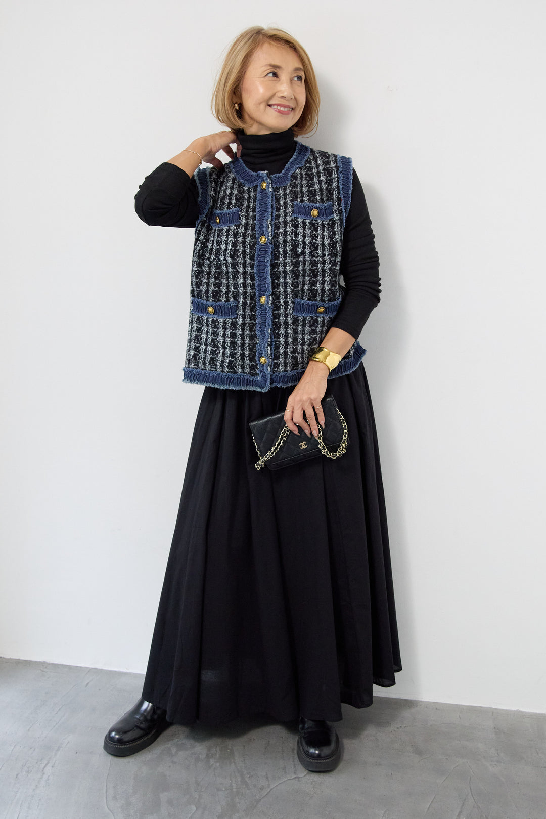 コットンボイルフレアロングスカート