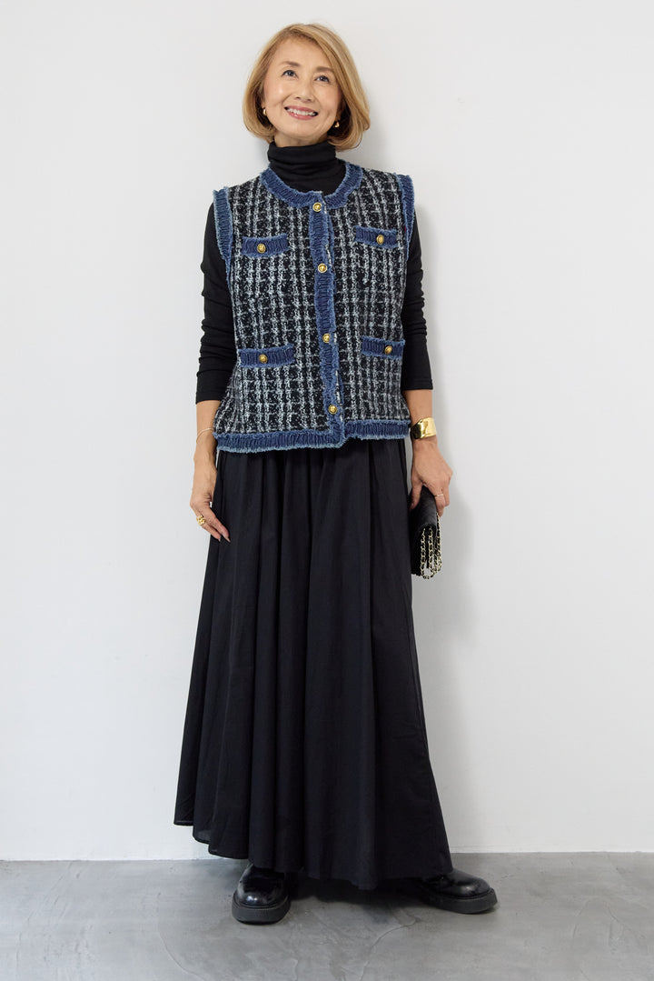 コットンボイルフレアロングスカート