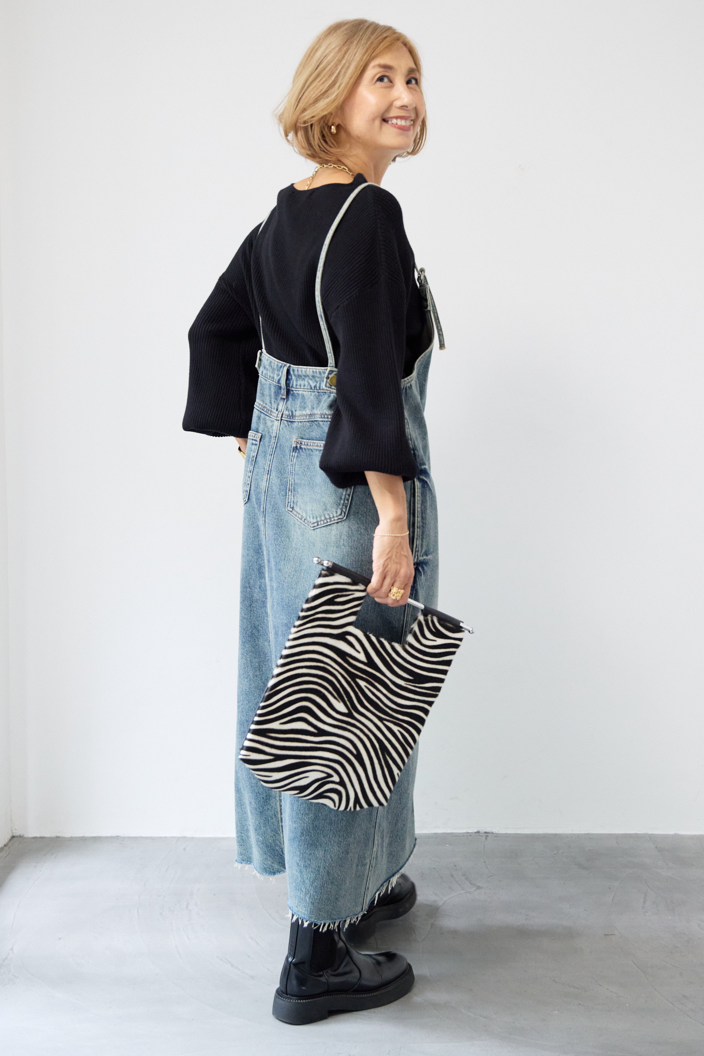 裾フリンジデニムジャンスカ 裾フリンジデニムジャンスカ（ワンピース）｜DouDou（ドゥドゥ