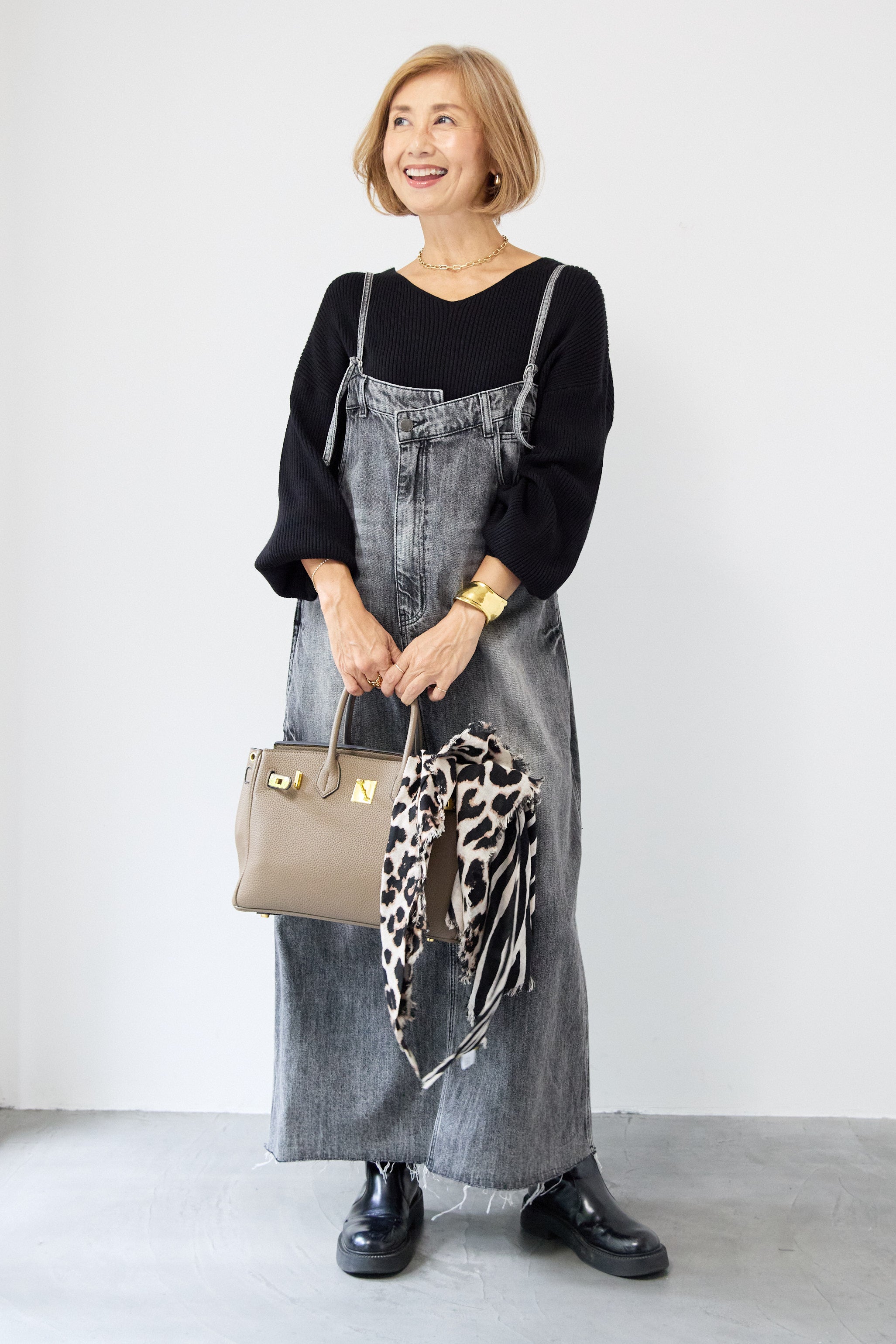 裾フリンジデニムジャンスカワンピース – plusotoha