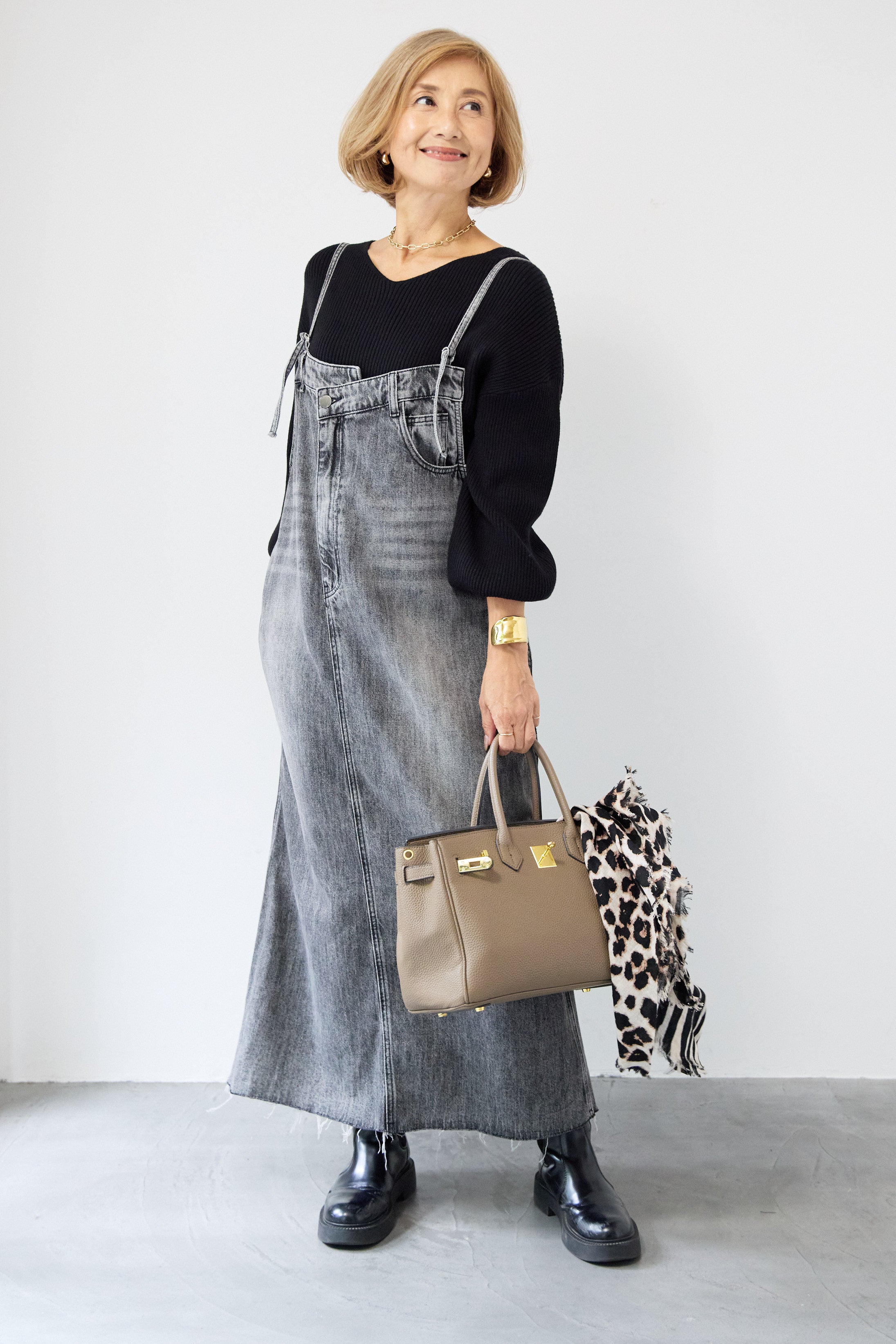 裾フリンジデニムジャンスカワンピース – plusotoha