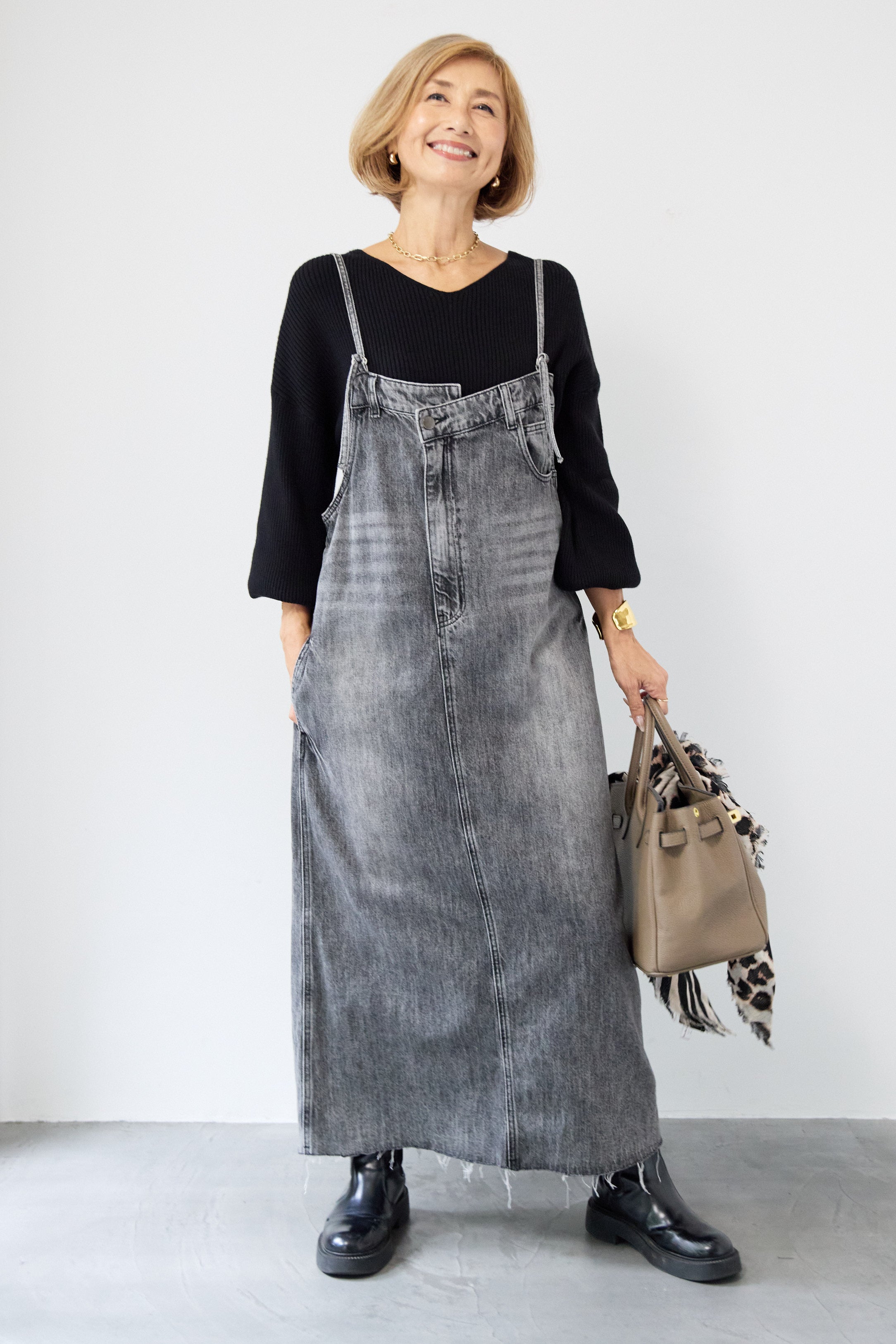 裾フリンジデニムジャンスカ 裾フリンジデニムジャンスカワンピース – plusotoha