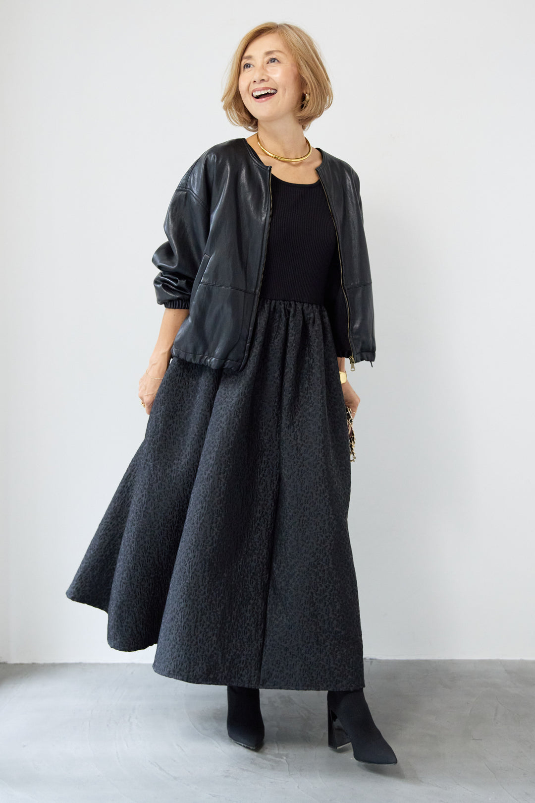 【REIKOコラボ】ジャガードドッキングワンピース