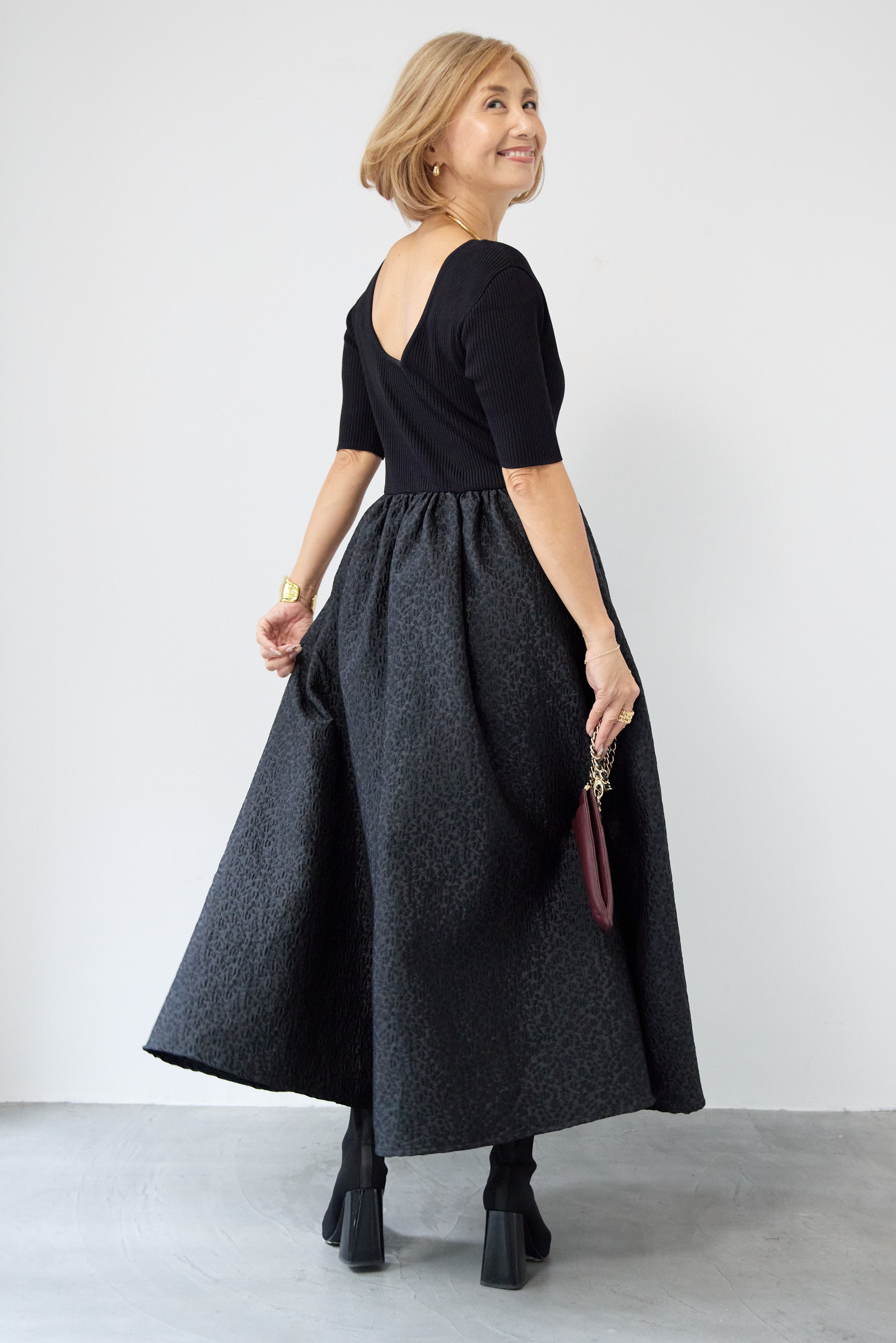 REIKOコラボ】ジャガードドッキングワンピース – plusotoha