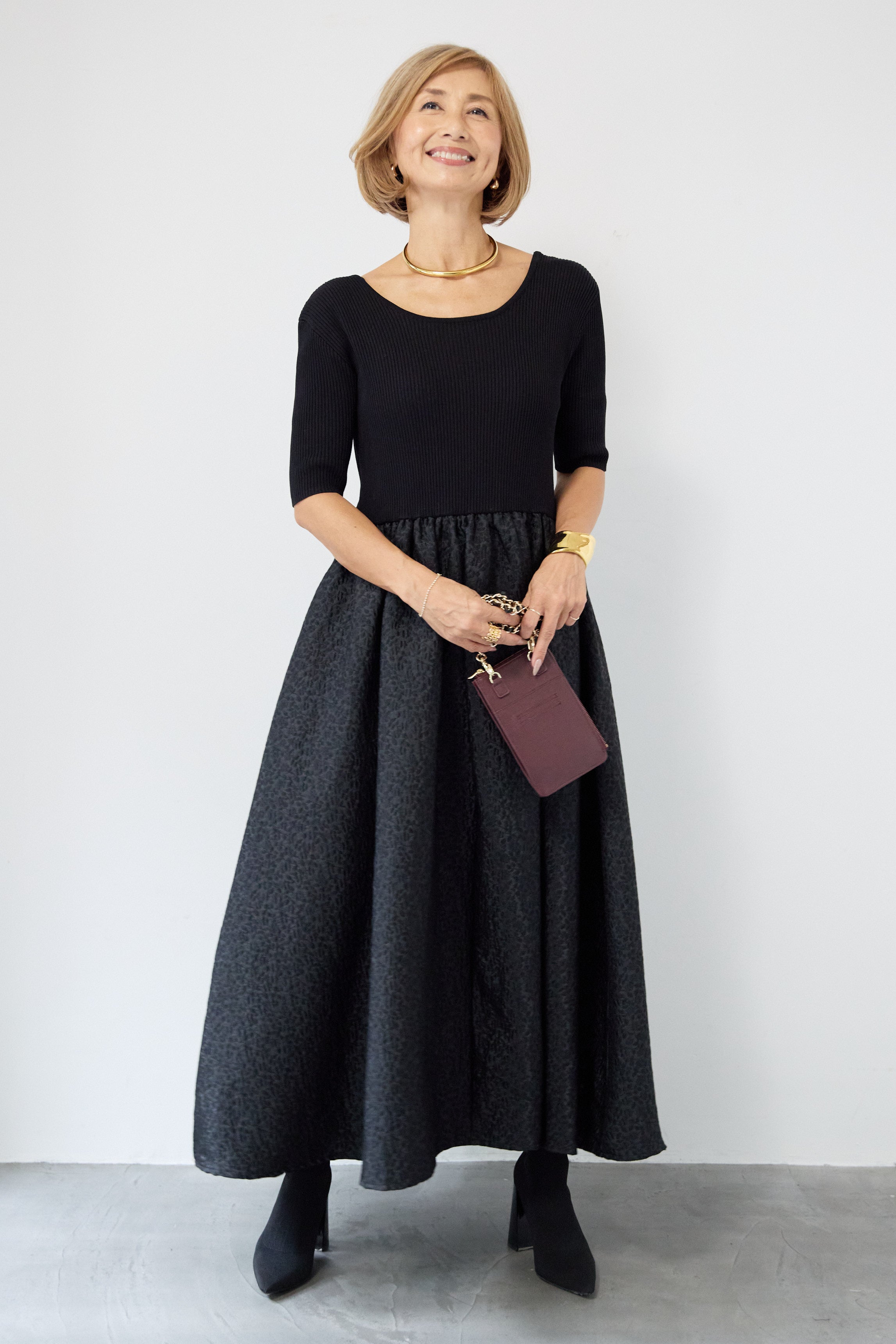 REIKOコラボ】ジャガードドッキングワンピース – plusotoha