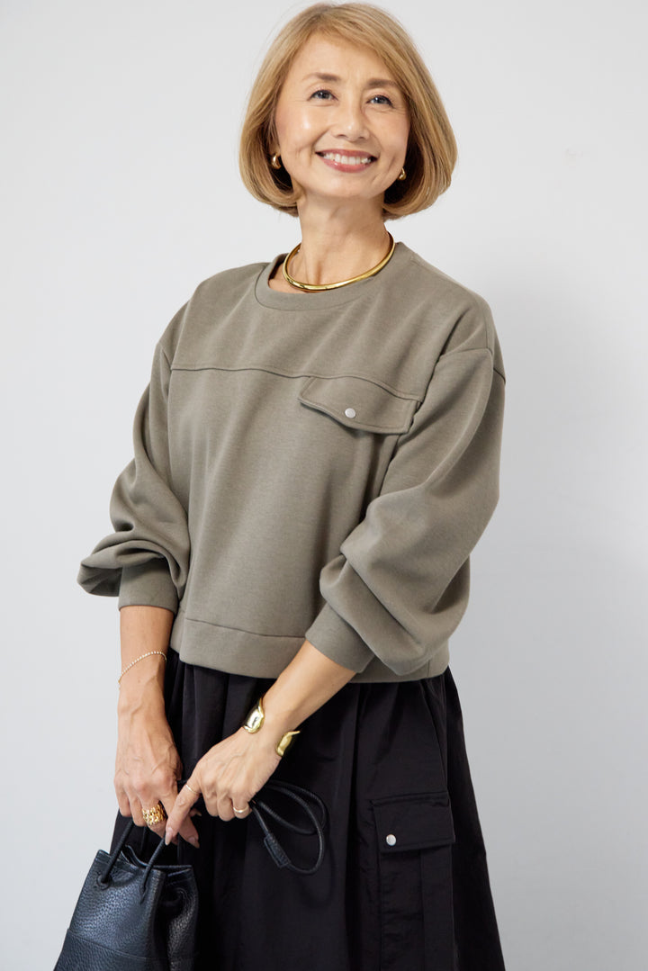 異素材ドッキングワンピース