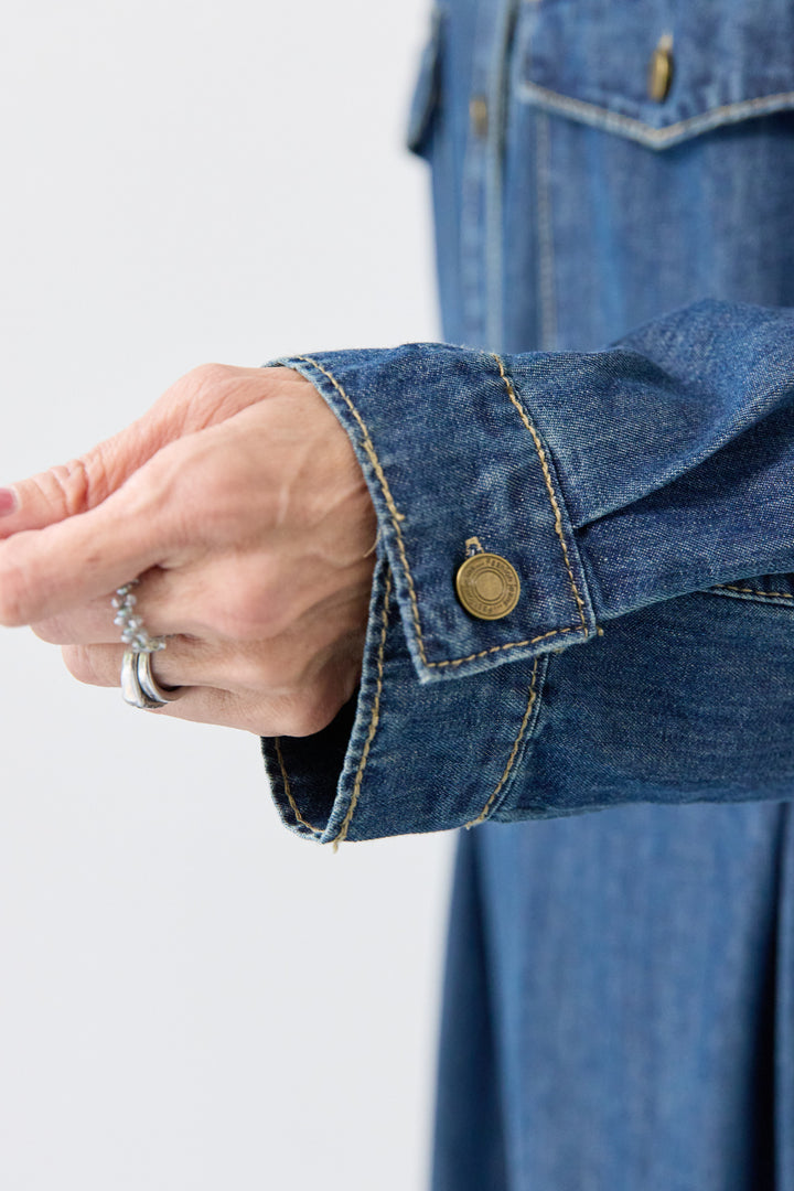 ウエストベルトデニムワンピース