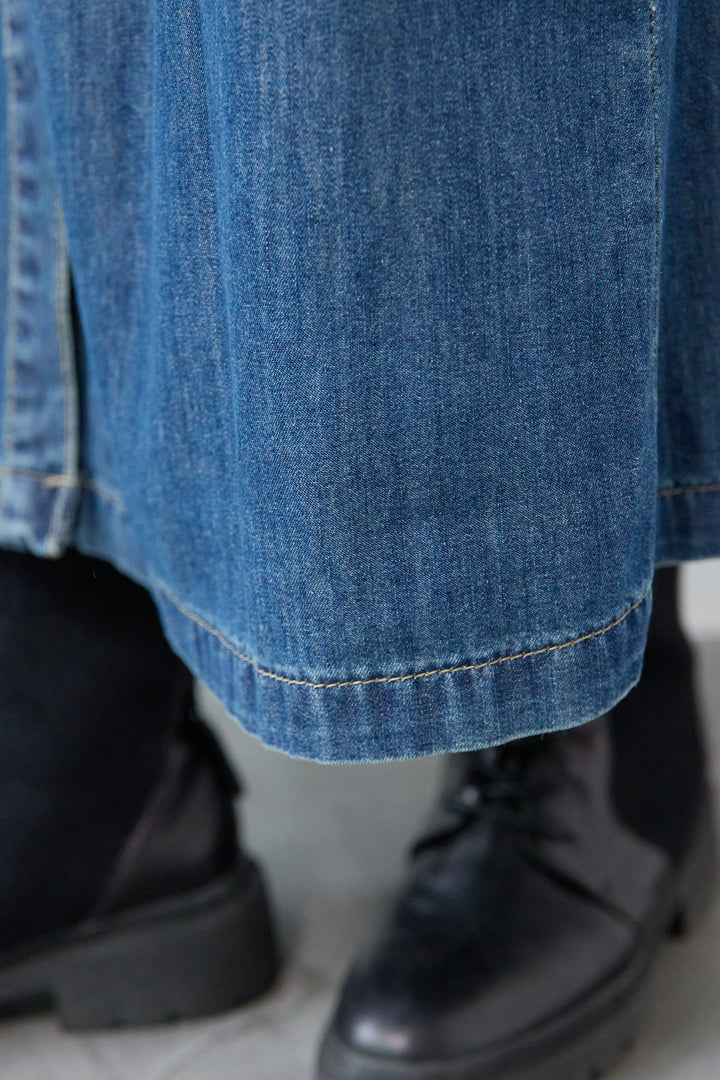 ウエストベルトデニムワンピース