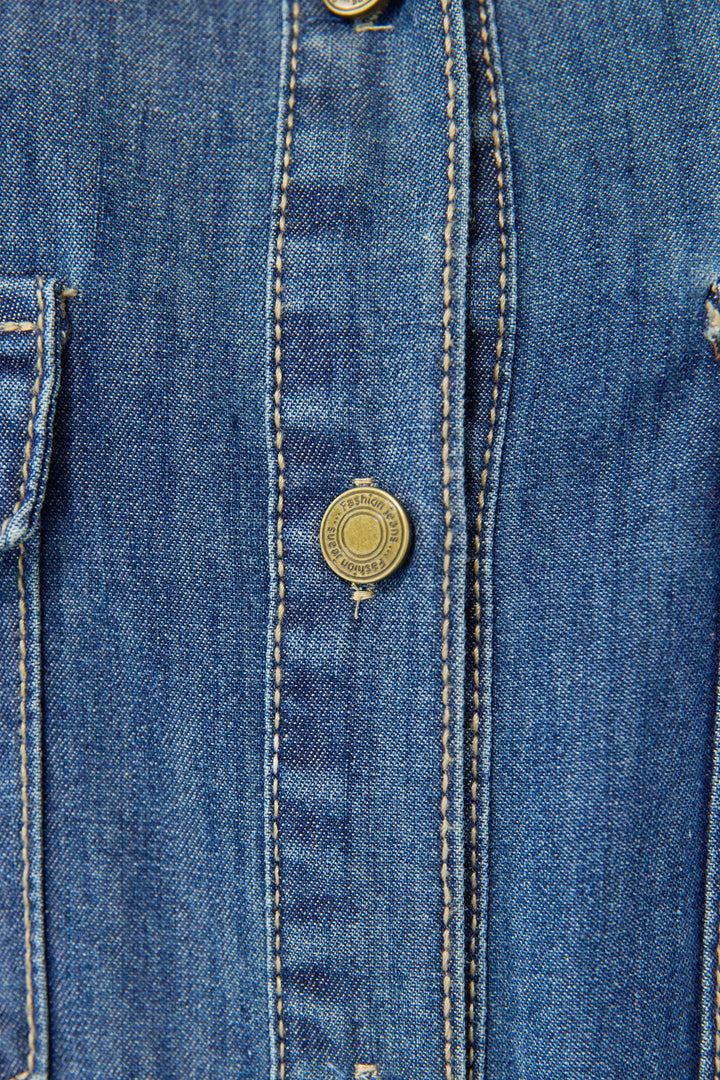 ウエストベルトデニムワンピース