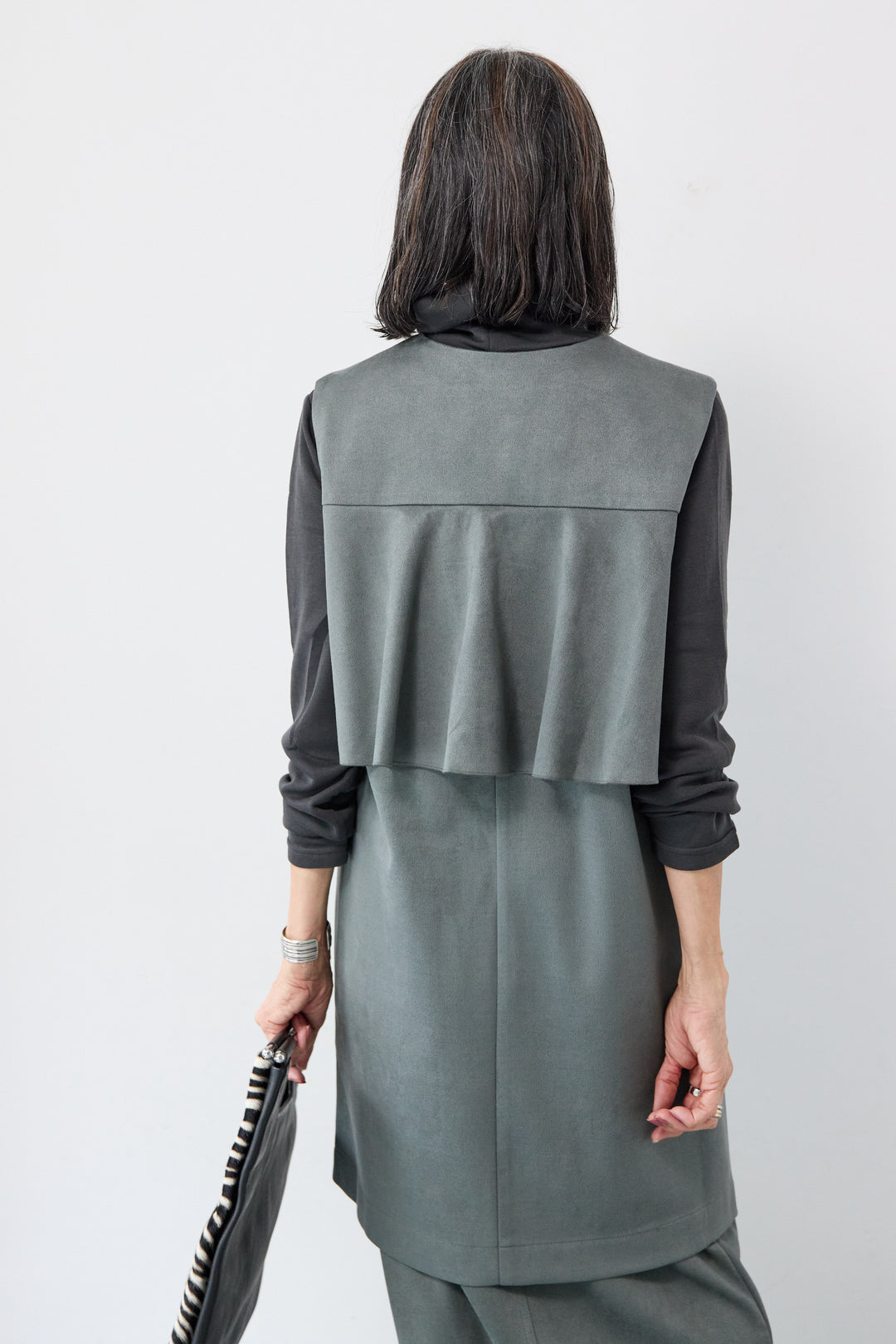 [SET]バックフリルジレ+スエードポンチスカート(2set)