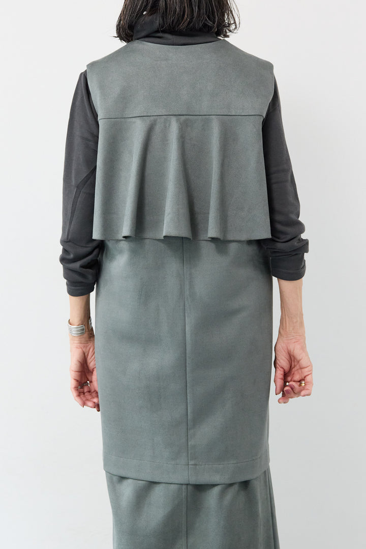 [SET]バックフリルジレ+スエードポンチスカート(2set)