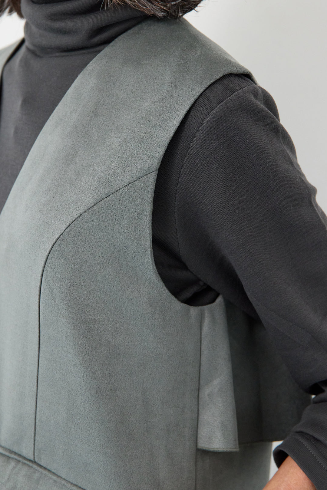 [SET]バックフリルジレ+スエードポンチスカート(2set)