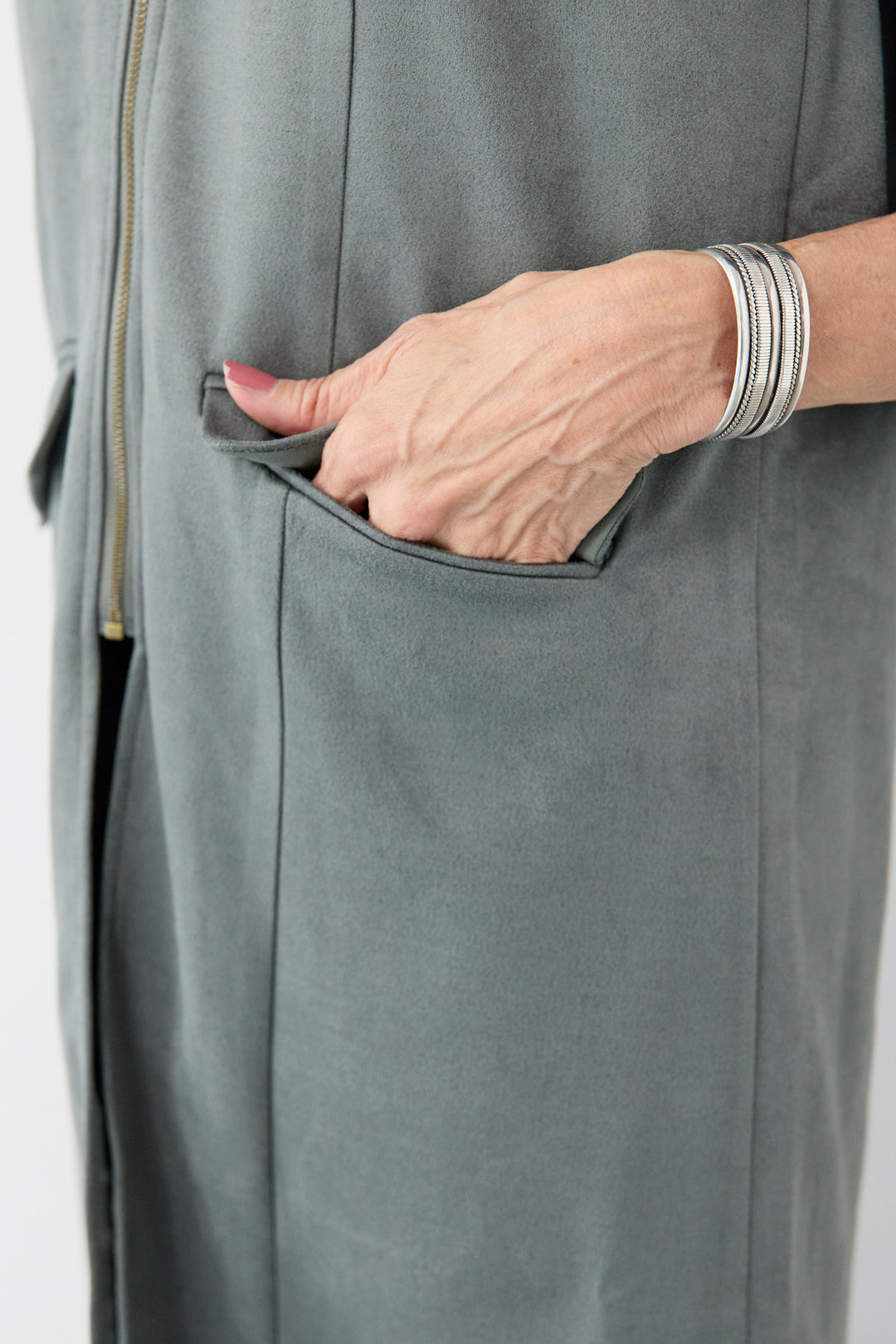 [SET]バックフリルジレ+スエードポンチスカート(2set)