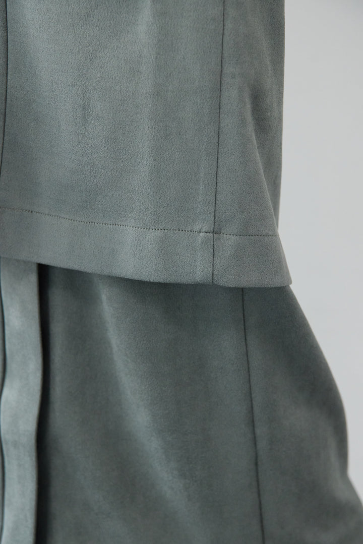 [SET]バックフリルジレ+スエードポンチスカート(2set)