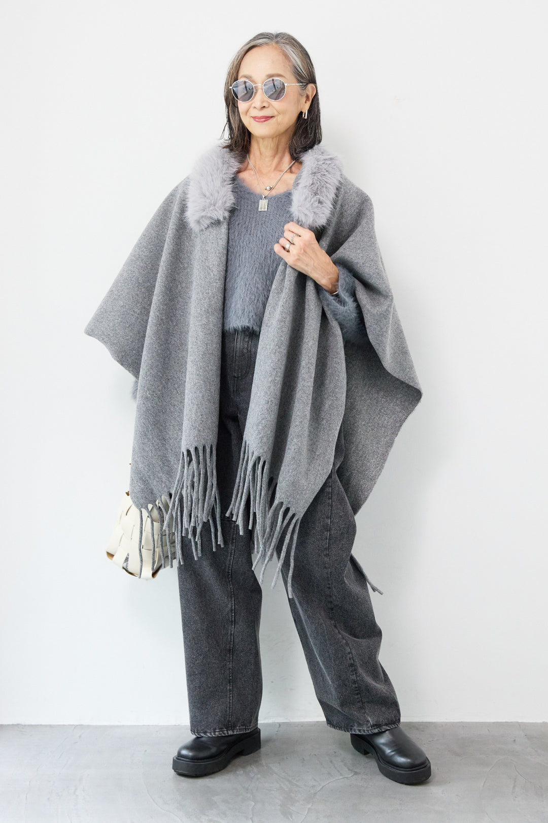 ファー付ストール