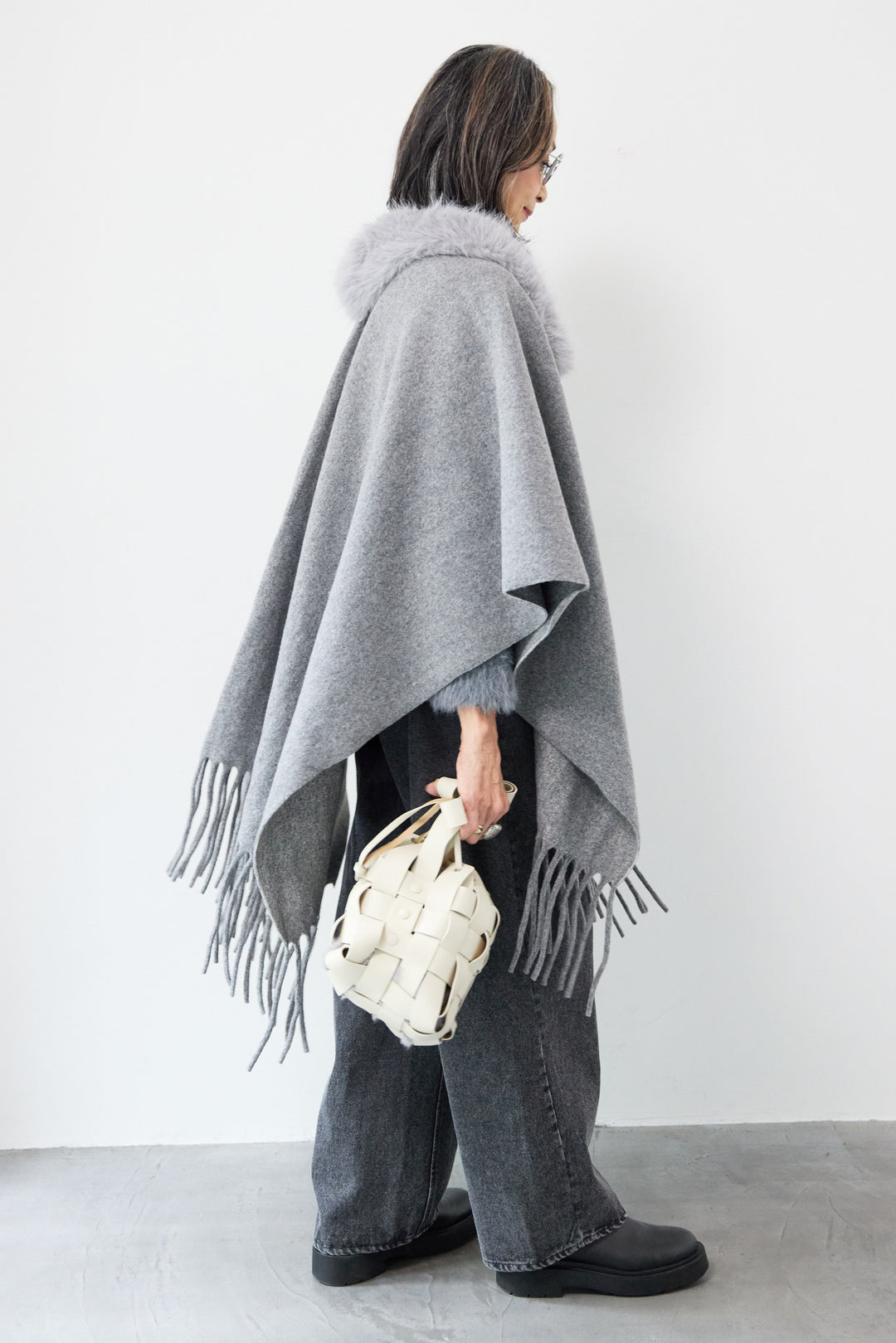 ファー付ストール