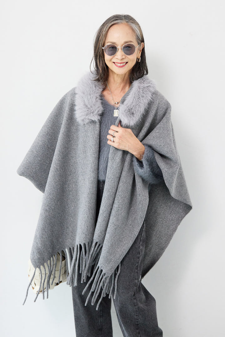 ファー付ストール