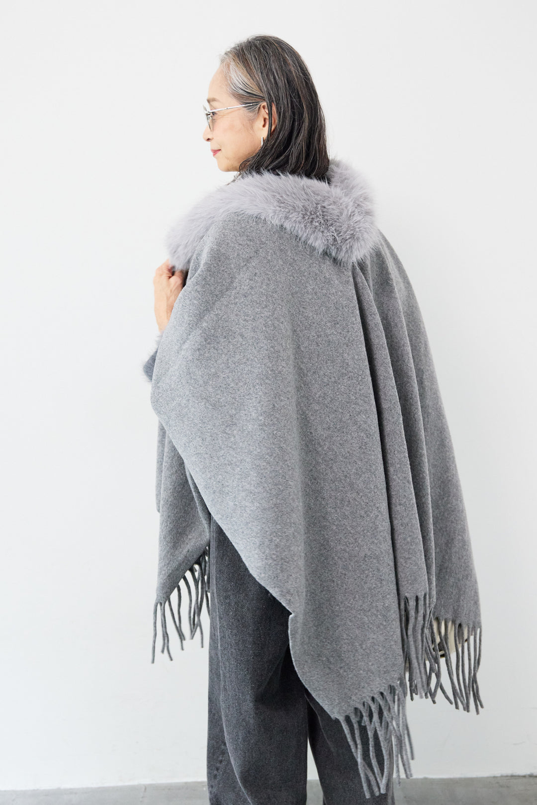 ファー付ストール