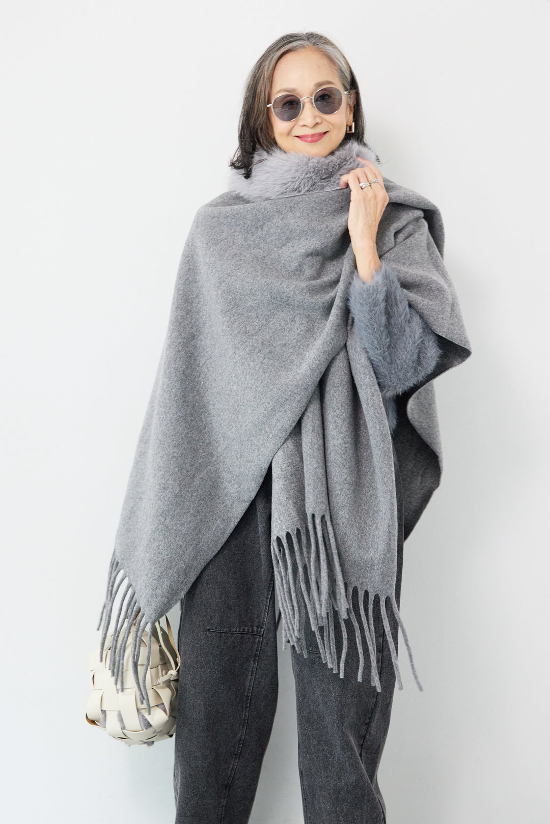 ファー付ストール