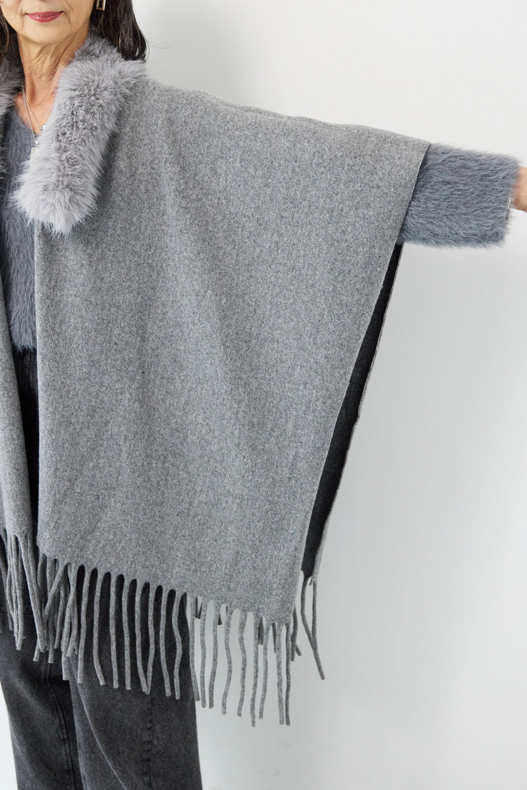 ファー付ストール