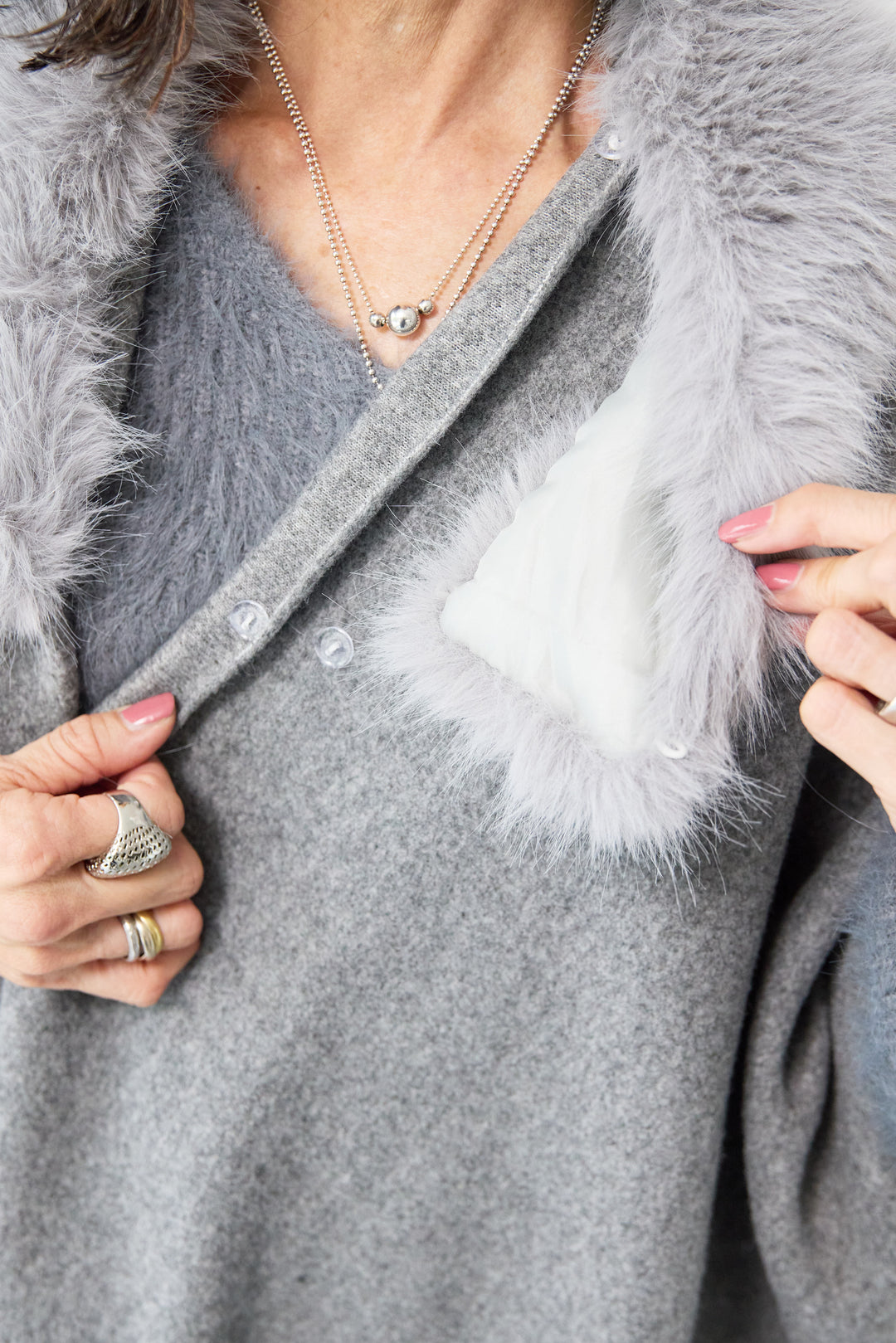 ファー付ストール