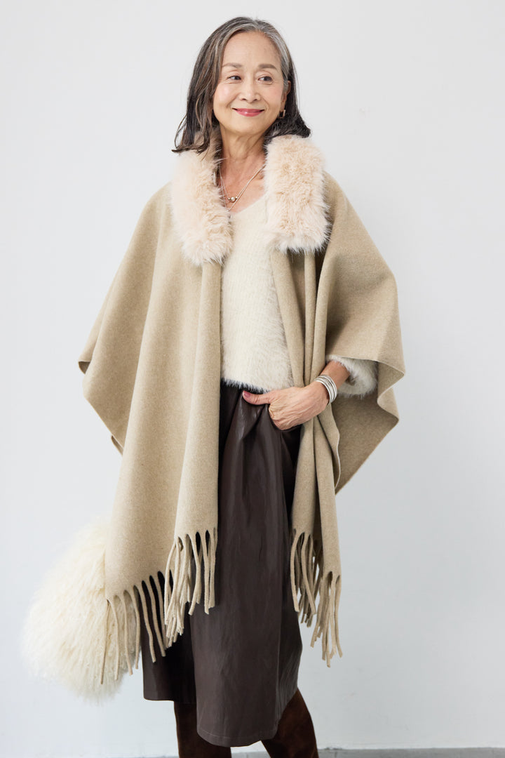 ファー付ストール
