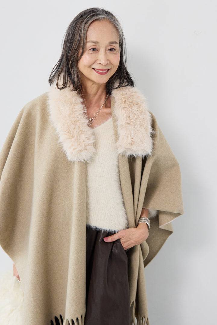 ファー付ストール