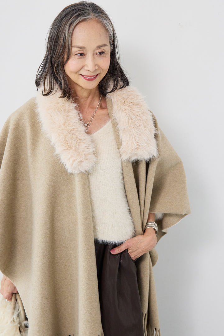 ファー付ストール