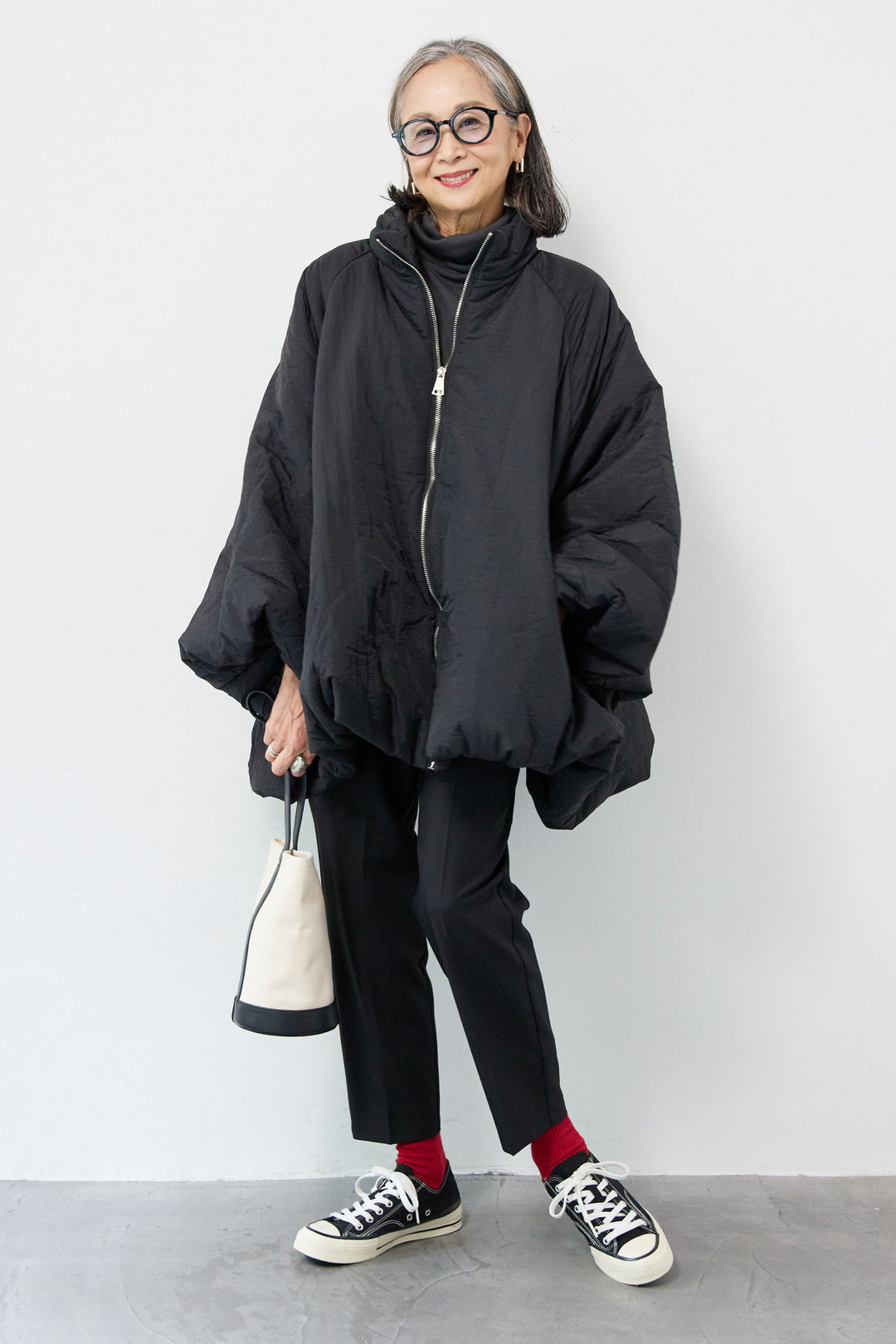 中綿バルーンコート