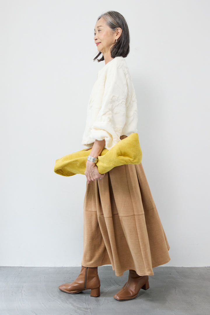 [SET]フラワージャガードモールブルゾン+スエードタックスカート(2set)