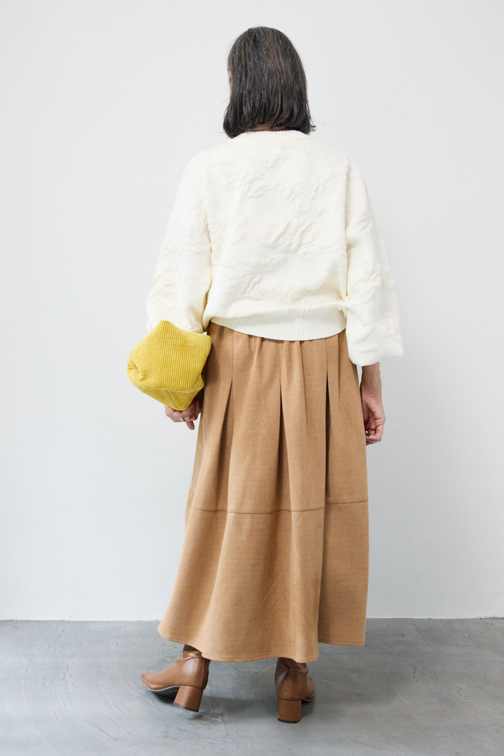 [SET]フラワージャガードモールブルゾン+スエードタックスカート(2set)