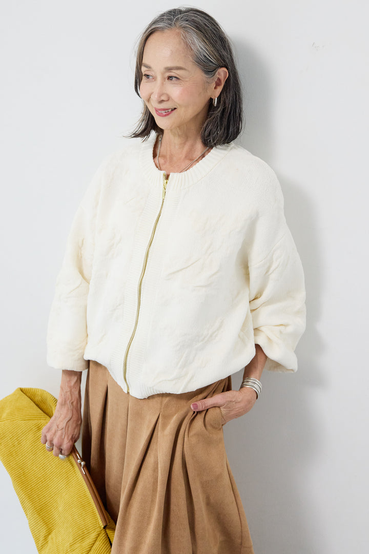 フラワージャガードモールブルゾン