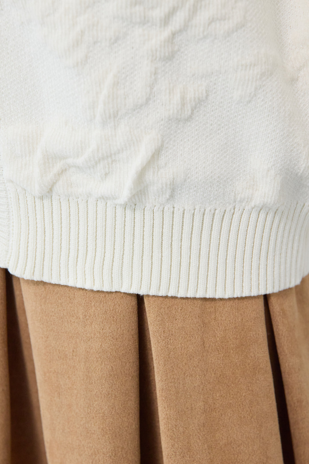 [SET]フラワージャガードモールブルゾン+スエードタックスカート(2set)