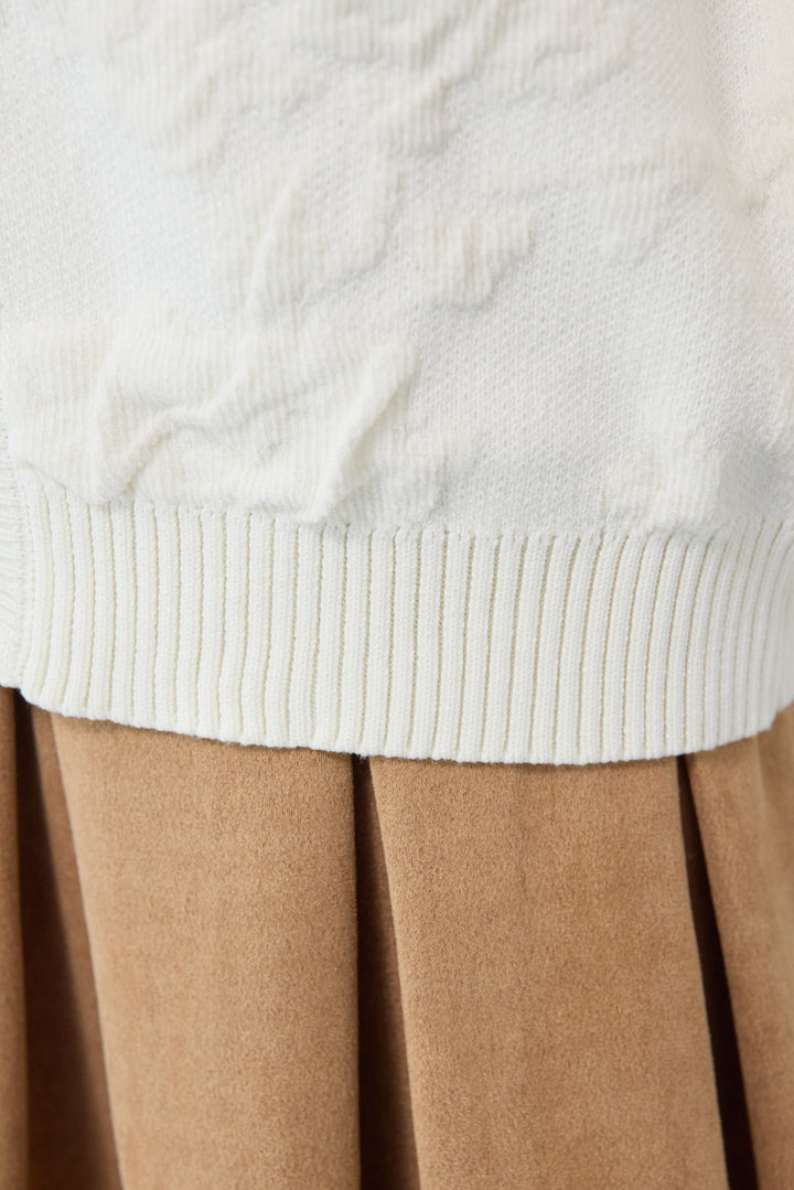 [SET]フラワージャガードモールブルゾン+スエードタックスカート(2set)