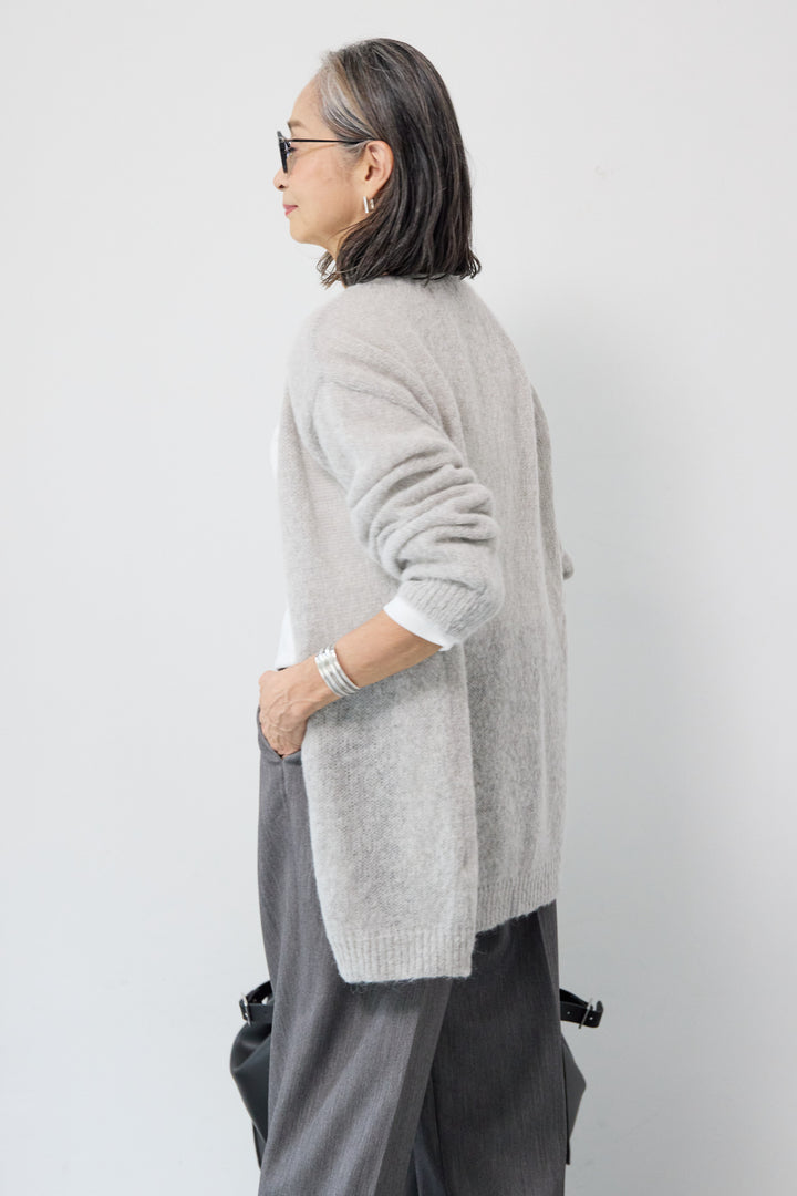 アルパカウール ベルト付カーディガン