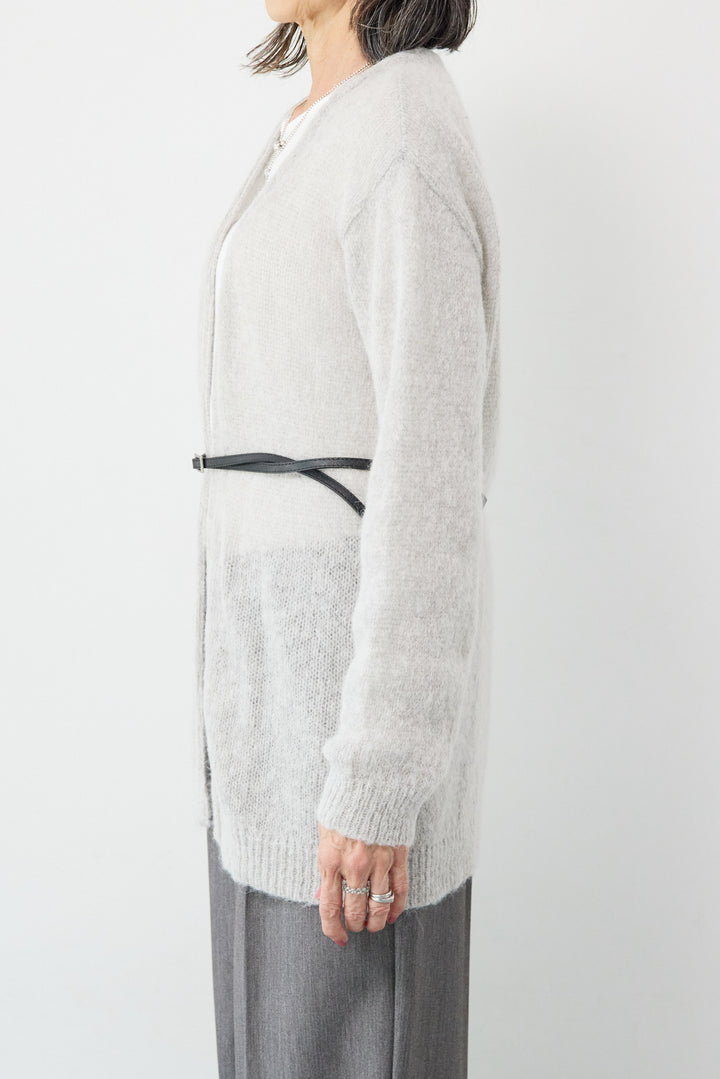 アルパカウール ベルト付カーディガン