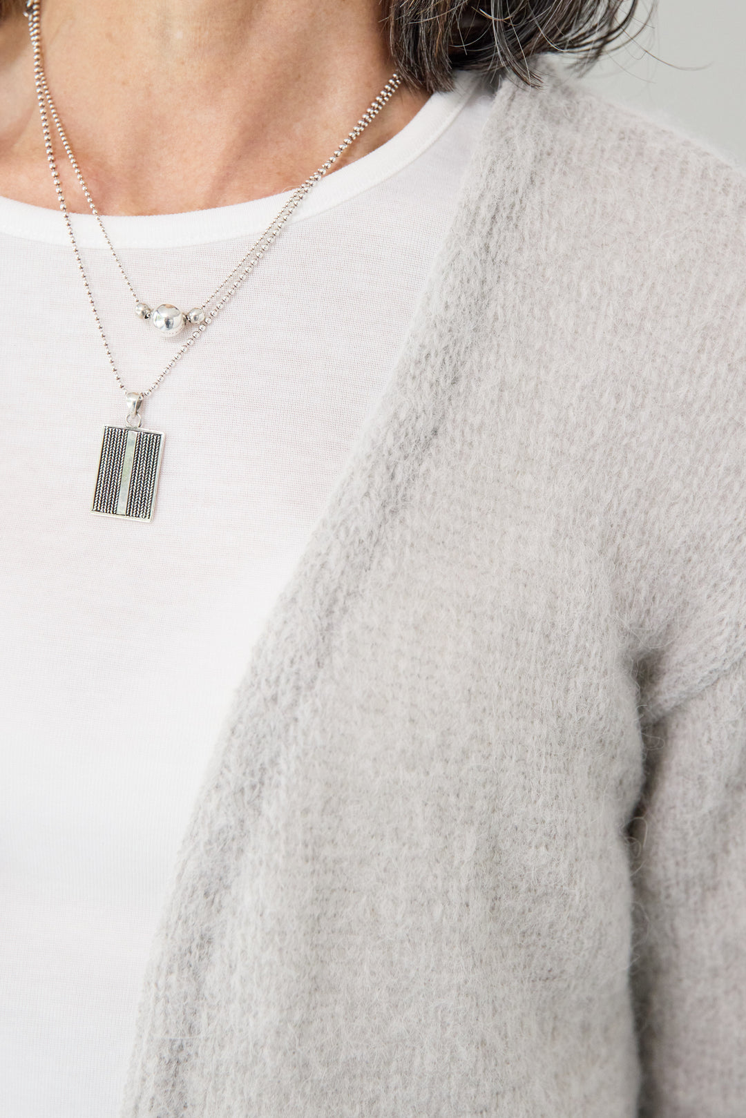 アルパカウール ベルト付カーディガン