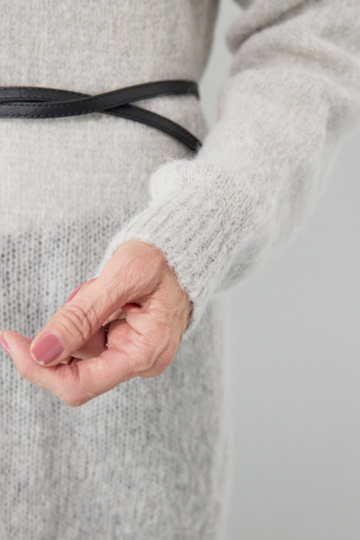 アルパカウール ベルト付カーディガン