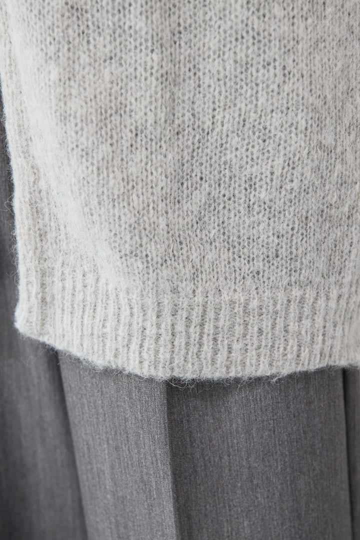 アルパカウール ベルト付カーディガン