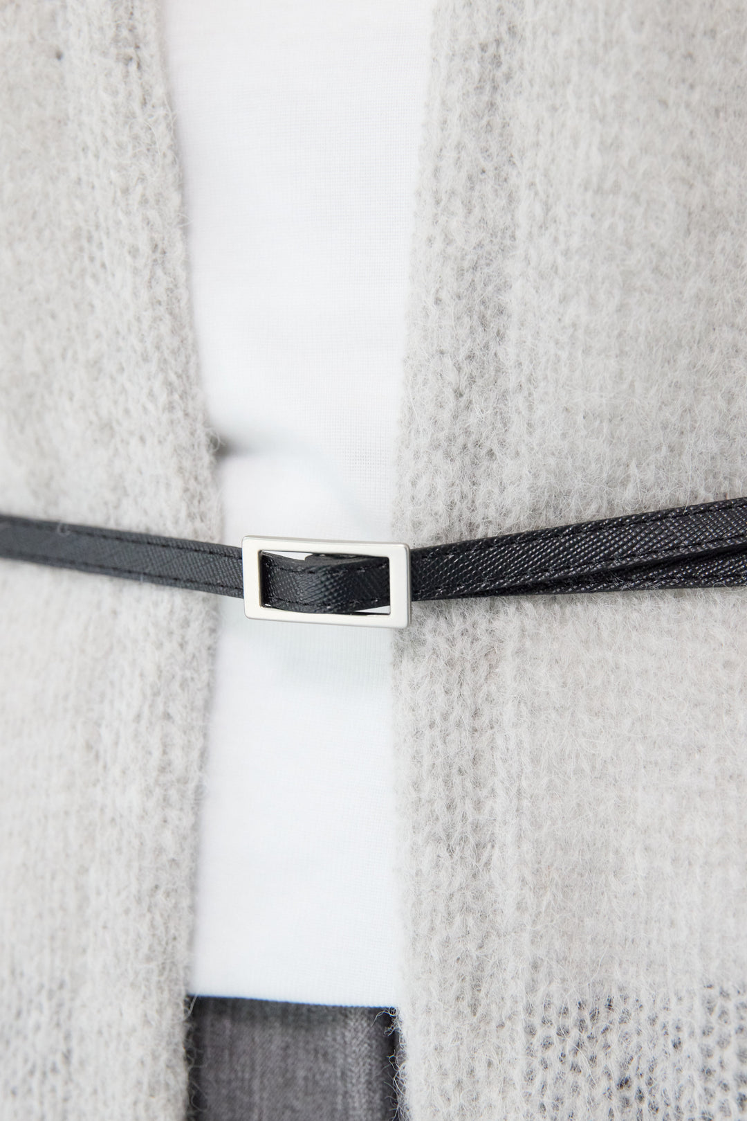 アルパカウール ベルト付カーディガン