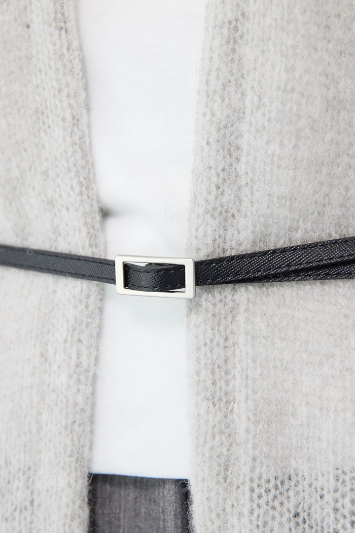 アルパカウール ベルト付カーディガン