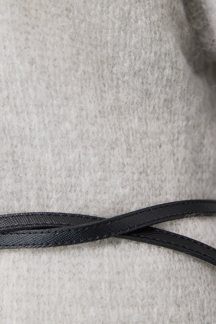 アルパカウール ベルト付カーディガン