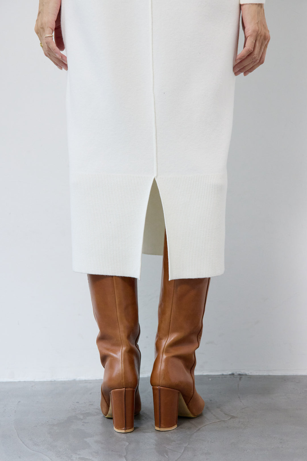 シャギーベスト付ニットワンピース