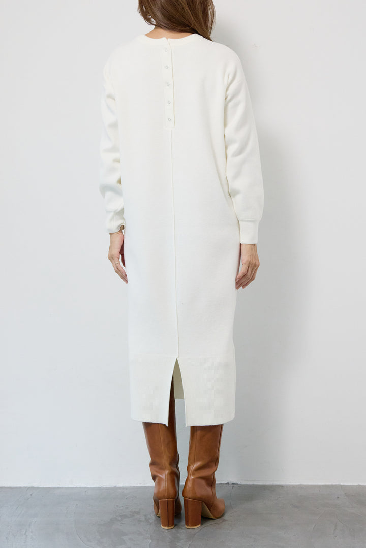 シャギーベスト付ニットワンピース